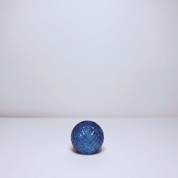 Blue cut glass ball