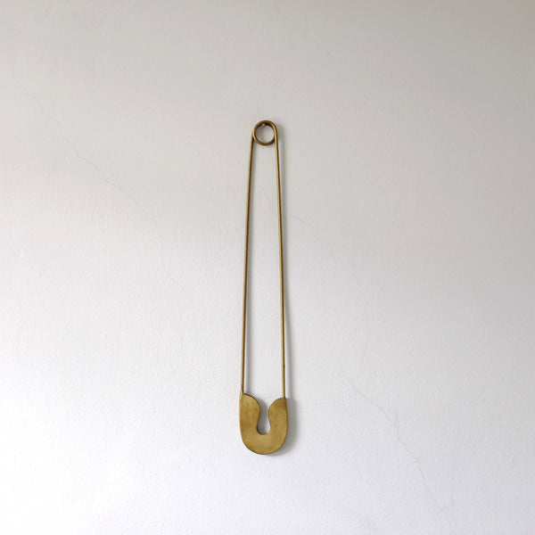 Large brass safety pin
