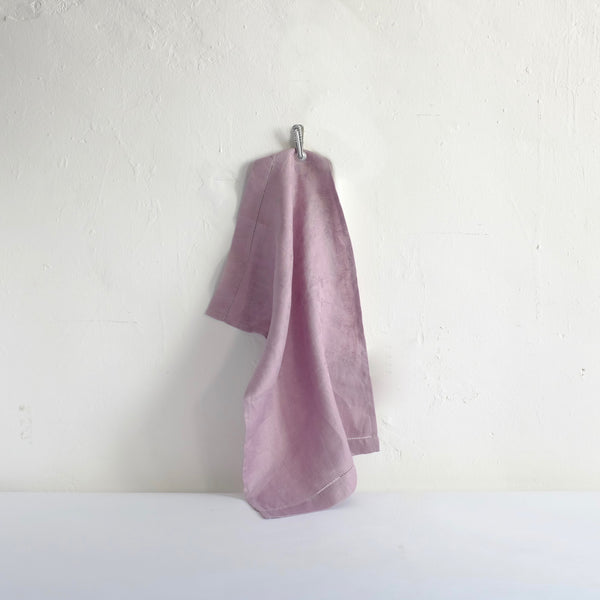 Lilac linen damask hand towel