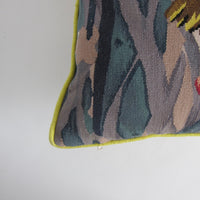 Embroidered bird cushion