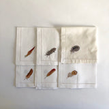 Embroidered leaf white cotton napkins
