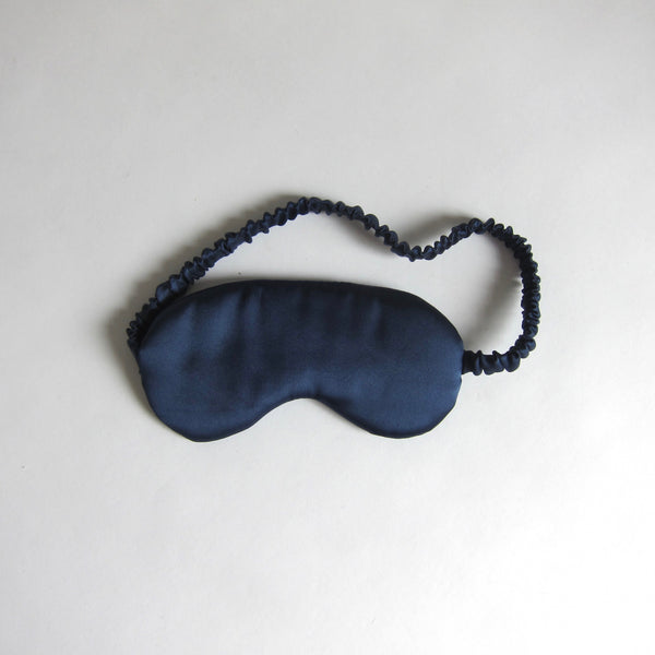 Navy silk eye mask