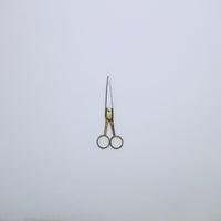 Thin brass hairdressers scissors