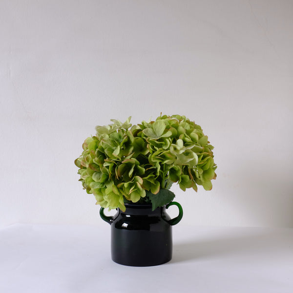 Faux green hydrangeas