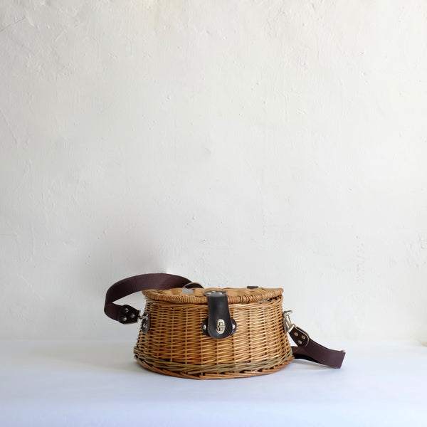 Wicker fishing basket