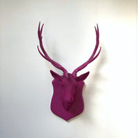 Flock wallhung deer head