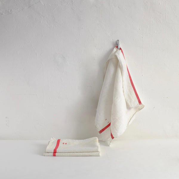 Vintage GB initial linen tea towels