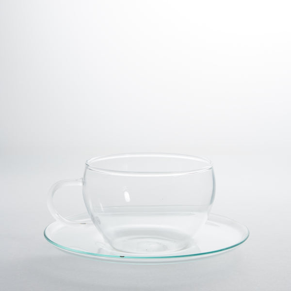 Glass cup & saucer