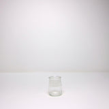 Clear glass yoghurt pot