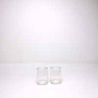 Clear glass yoghurt pot