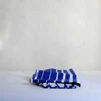 Waxed blue graphic tablecloth