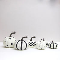 Graphic decorated faux pumkins