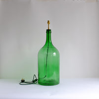 Green bottle with green cable lamp base