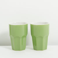 Green ceramic espresso cups