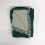 Green fringe throw