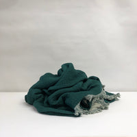 Green fringe throw