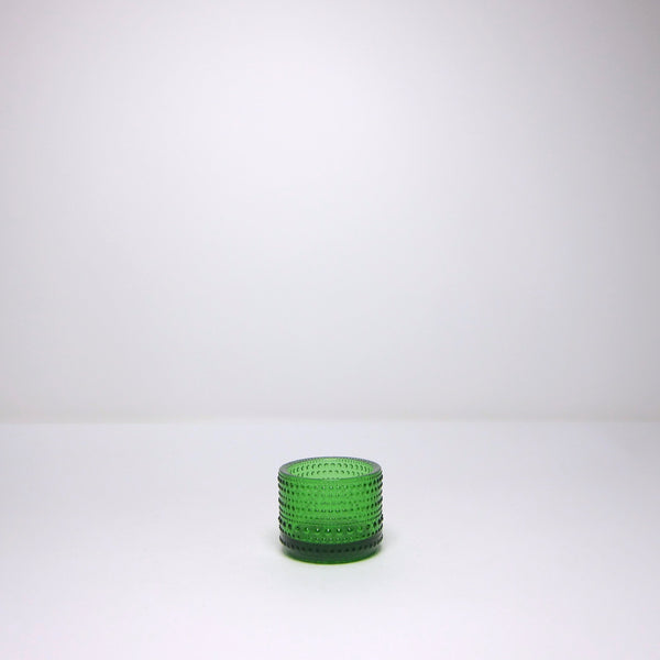 Green textured glass tea light holder
