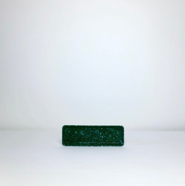 Narrow dark green melamine tray