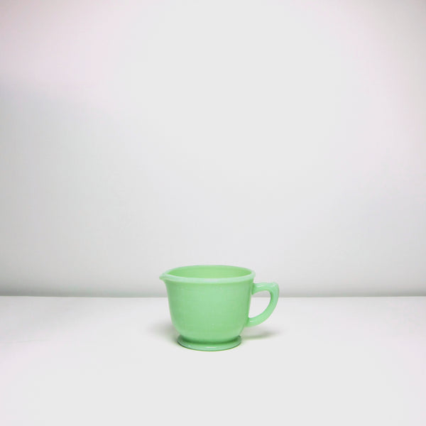 Green milk glass jug