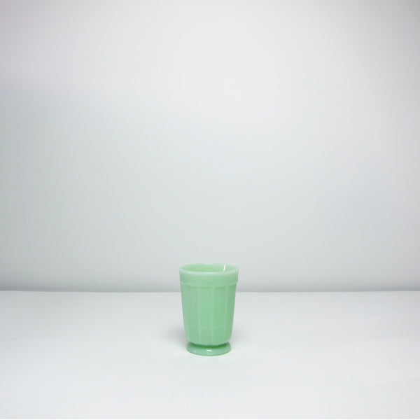 Green milk glass cups