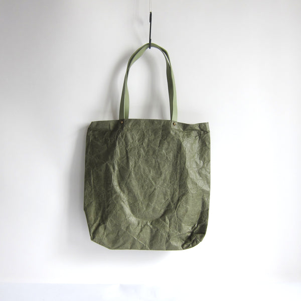 Olive paper tote bag