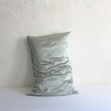 Green satin pillowcase