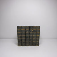 Six vintage green books