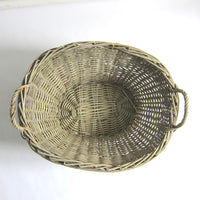 Vintage green wicker basket
