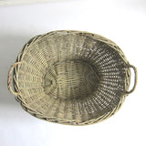 Vintage green wicker basket