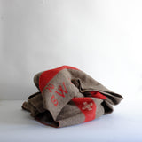 Grey + red swiss army blanket