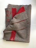 Grey + red swiss army blanket