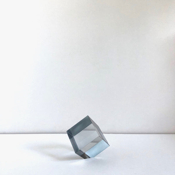 Grey glass cube