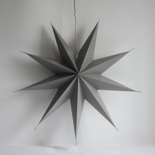 Grey paper hanging star.