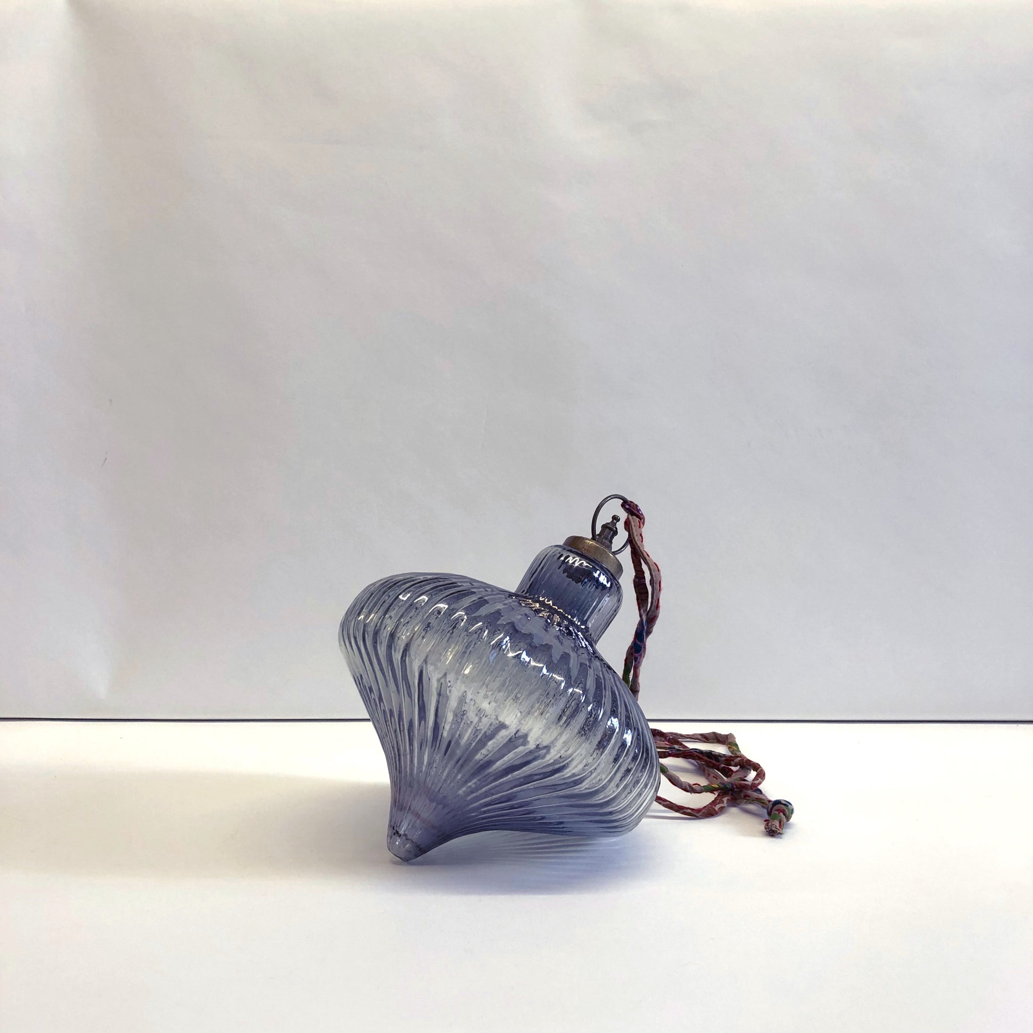 Grey ripple glass decoration: large – The Prop Bank