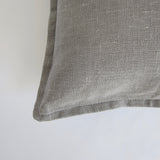 Grey slub linen cushion