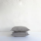 Grey slub linen cushion