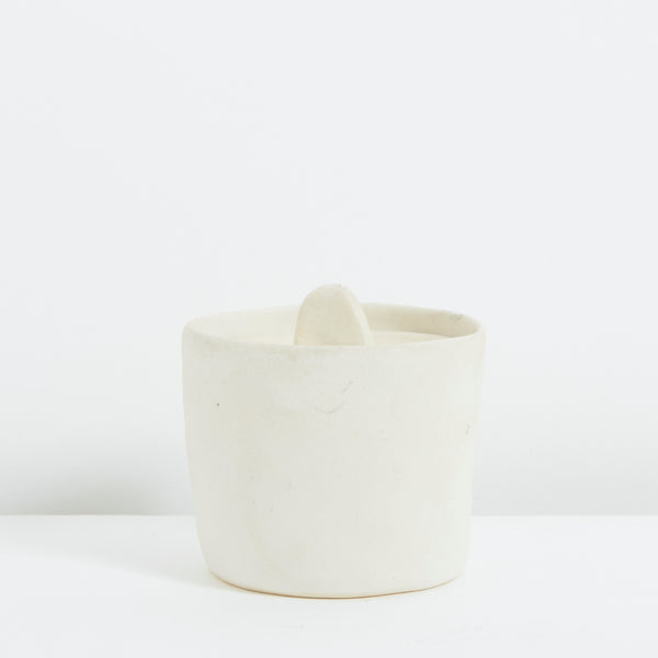 Handmade ceramic pot with lid