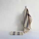 Heavy cotton black striped tea towels
