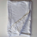White cotton cable knit blanket