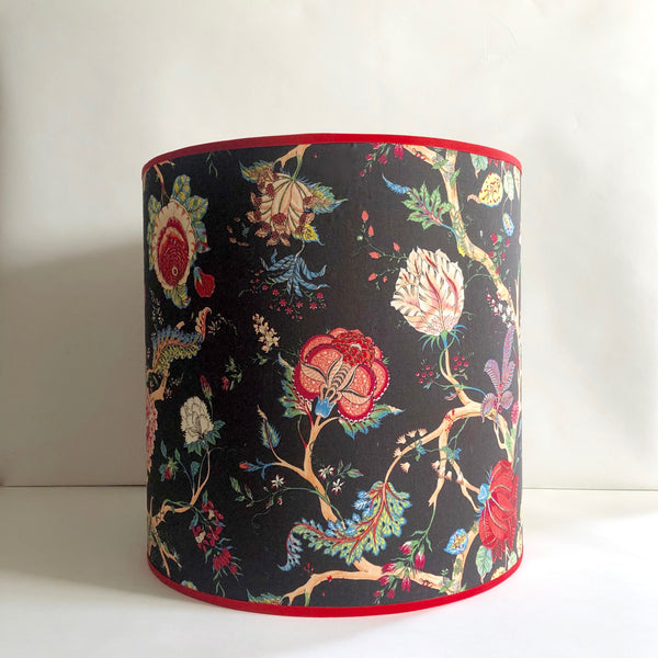 Black floral lampshade