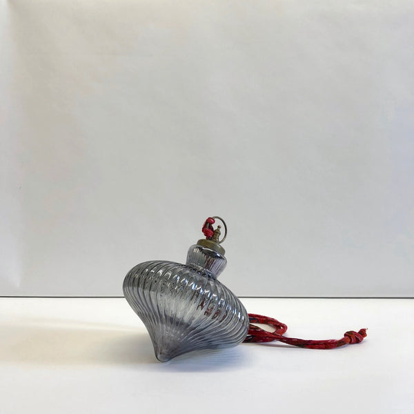 Grey ripple glass decoration: small