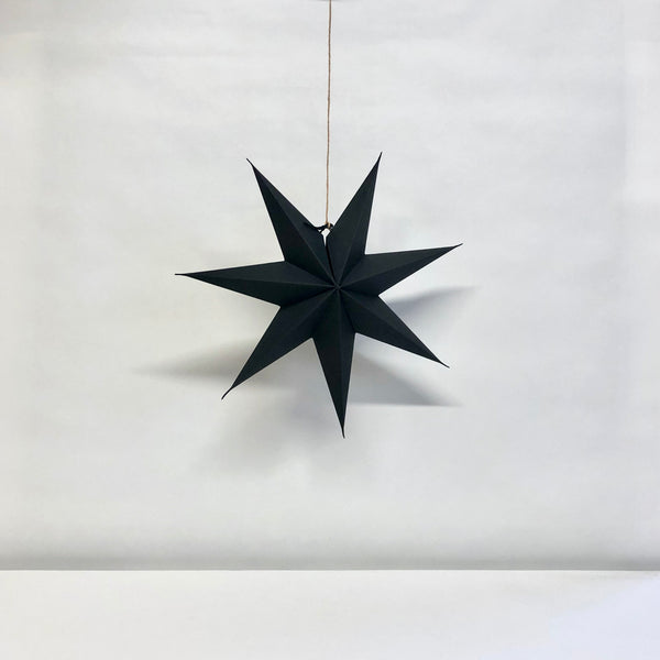 Black paper star: 45cmDia