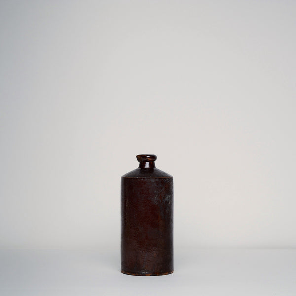 Chocolate glazed stoneware bottle
