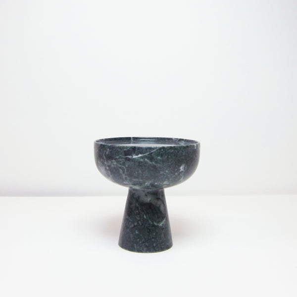 Large green marble pedestal