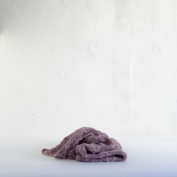 Mauve floral crochet blanket