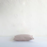 Mauve cotton cushion with oxford edging