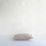 Mauve cotton cushion with oxford edging