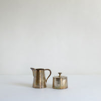 Silver teapot, creamer and sugar pot.