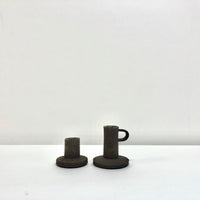 Mud candle holder with handle