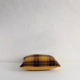 Mustard wool tartan cushion